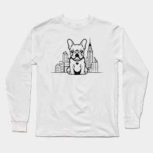 French Bulldog Dog Pet Animal World Furry Friend Vector Graphic Long Sleeve T-Shirt